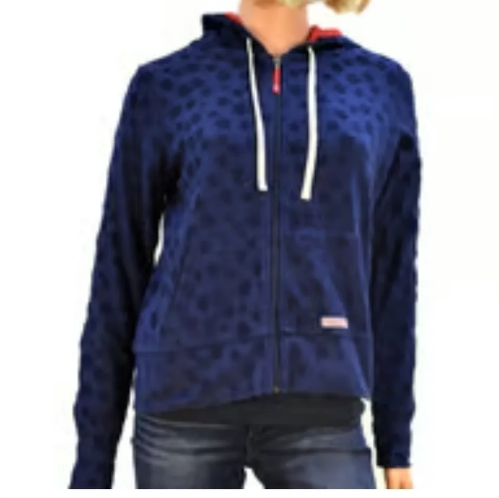 Vineyard Vines Womens Blue Stars Zip up Hoodie Jacket  sz S